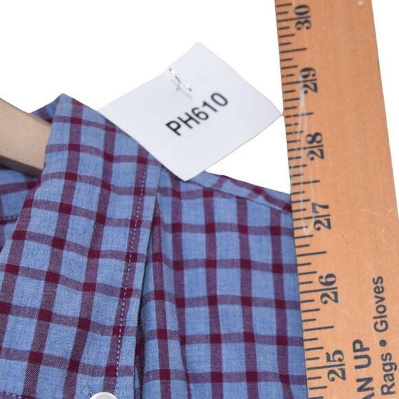 Bonobos Blue Burgundy Check Slim Fit Shirt M - Picture 5 of 6